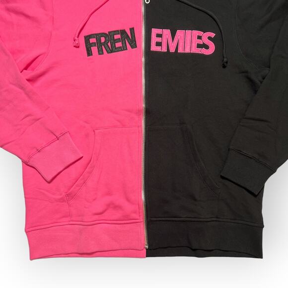 Teddy Fresh Frenemies Limited Edition Hoodie SIZE L Black Pink Split Colorblock - Picture 10 of 15